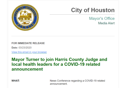 All Eyes on Harris County, Shelter-in-Place Tomorrow?