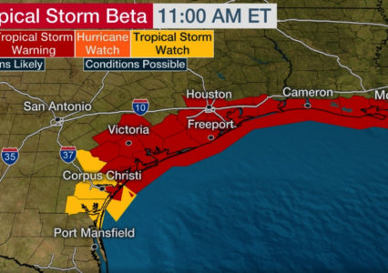 Tropical Storm Beta Bears Down on Texas Weather